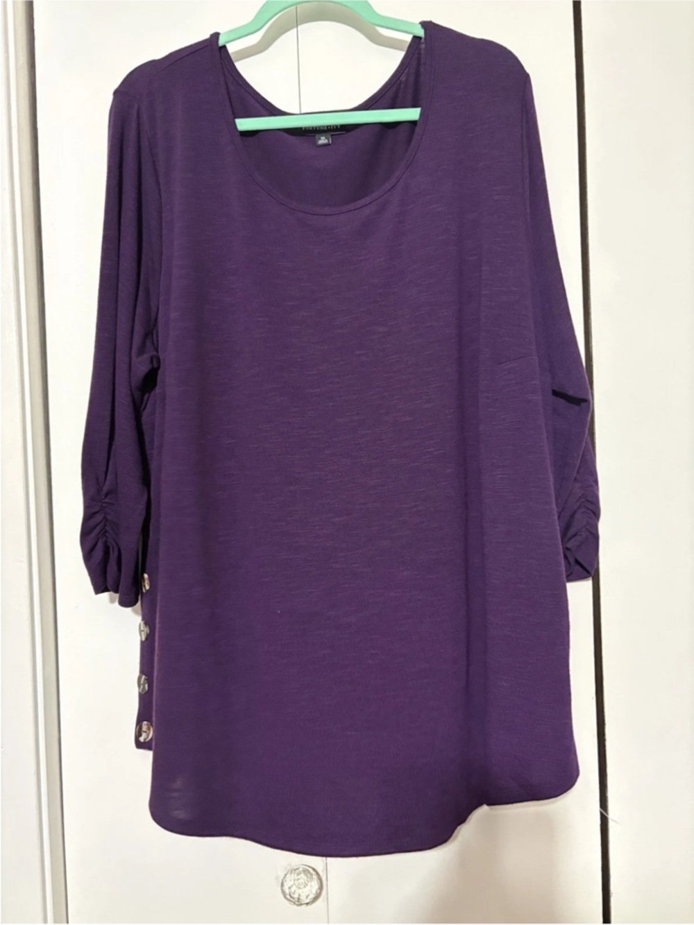 FORTUNE & IVY 2X Plus Size Blouse/Top – Plum Purple- Lovely High-Quality Shirt